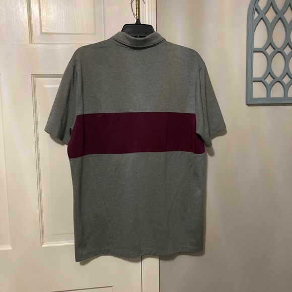 Nike Gray Polo with Maroon Stripe - Picture 2 of 3